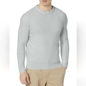 BOSS BY MEN'S Embroidered Logo crew neck sweater in open gray